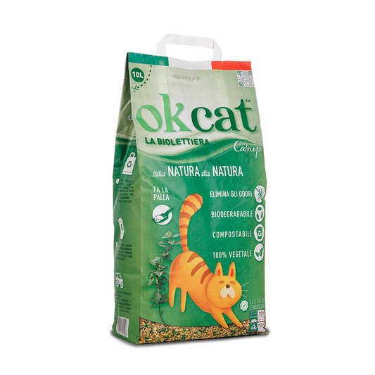 Żwirek  OK CAT biodegradowalny Kocimiętka 10 L