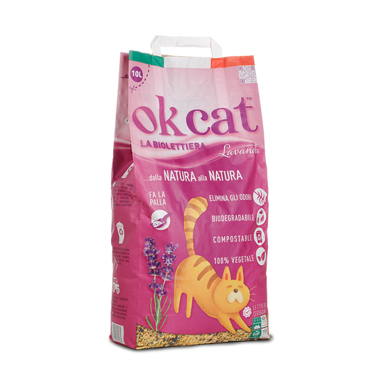 Żwirek  OK CAT biodegradowalny Lawenda 10 L