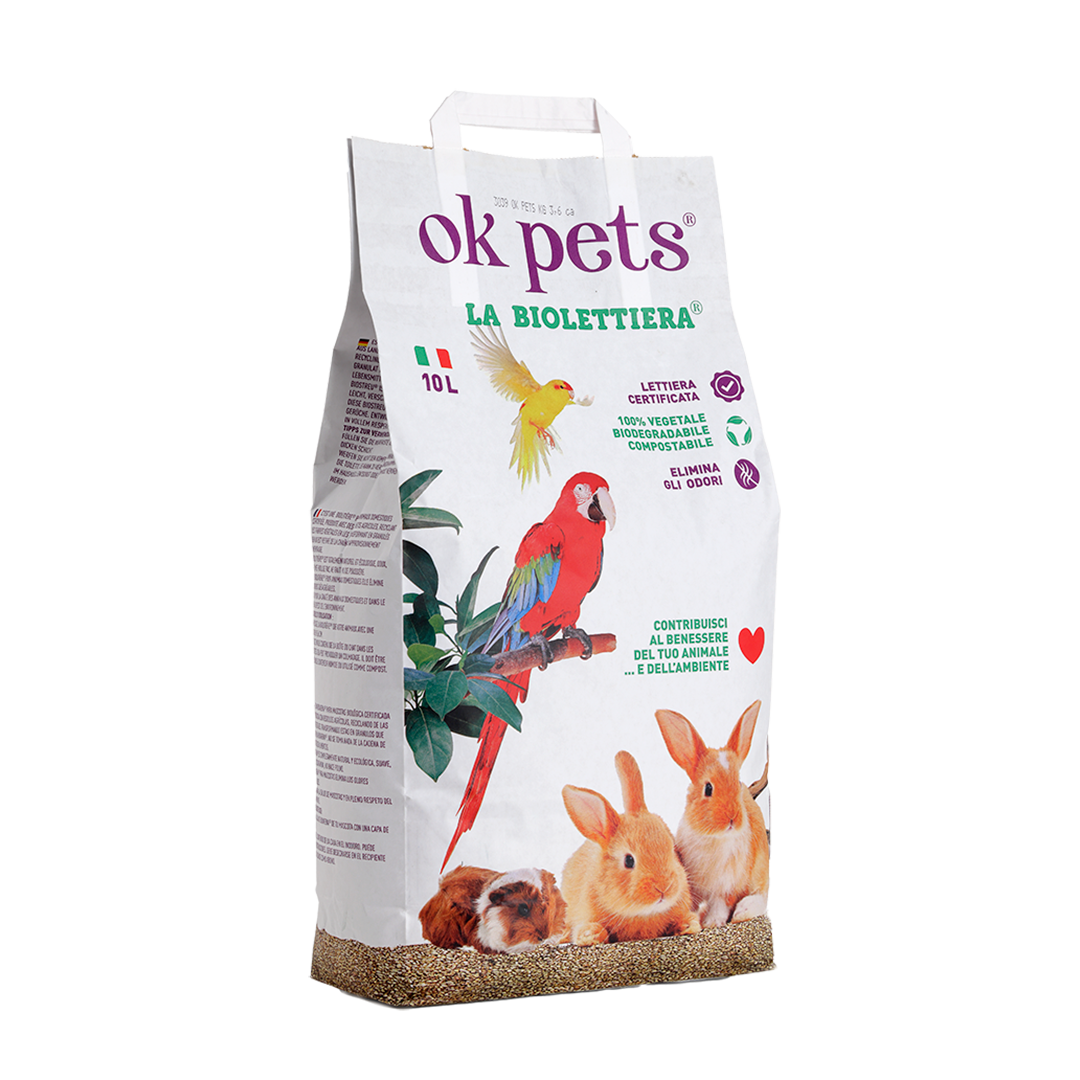Żwirek  OK CAT biodegradowalny OK PETS dla różnych zwierząt  10 L